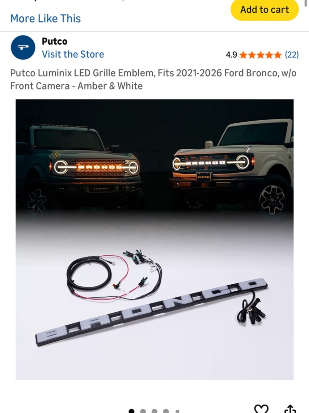 Ford LED Grille Emblem - Amber & White Lighting